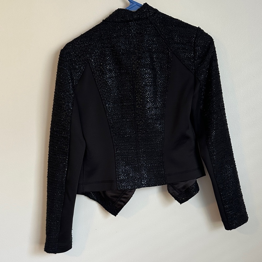 Rachel Zoe Sparkle Black Zip Blazer - Picture 7 of 9
